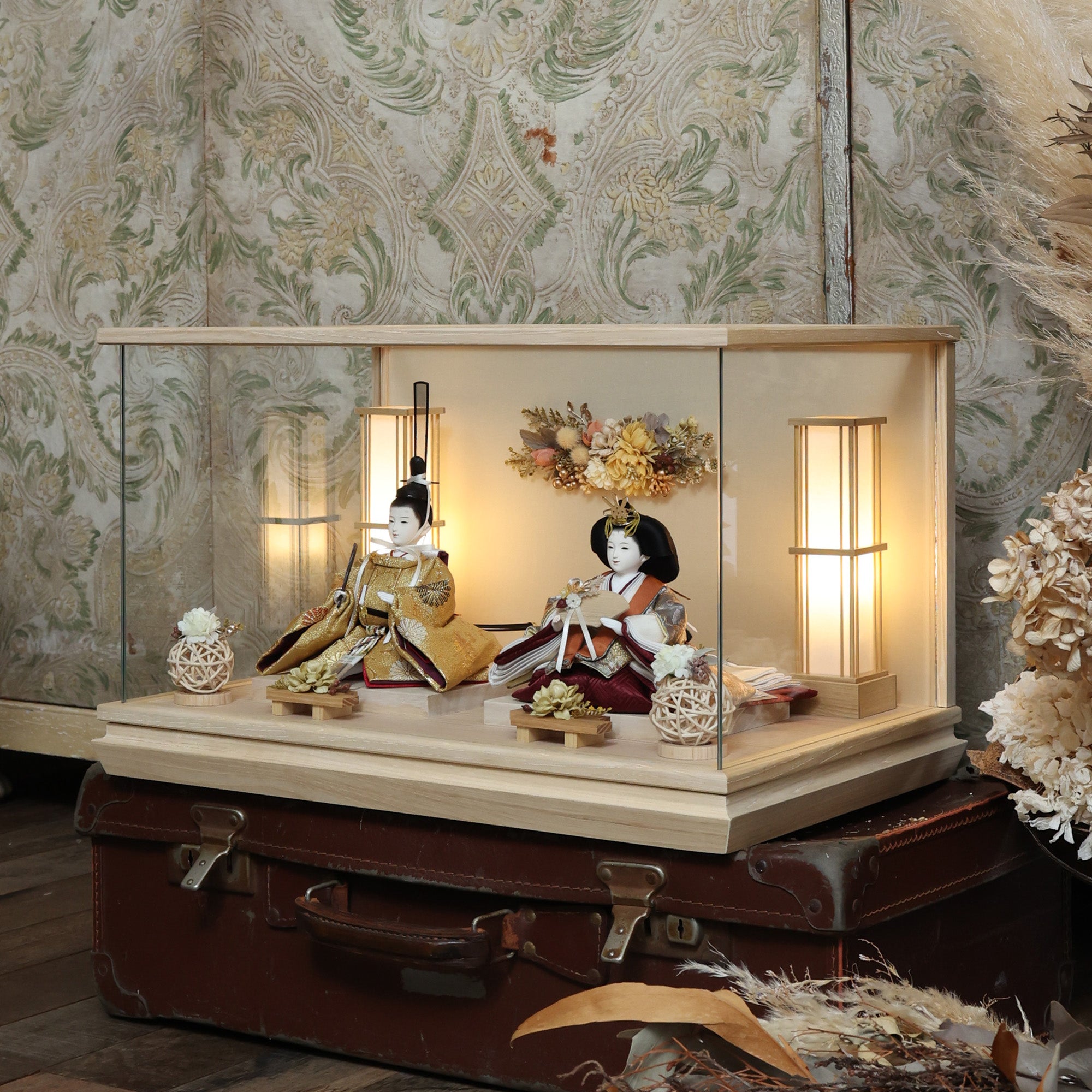 A6ーS15 可愛い麻のタペストリー　巾44㎝位　ひな人形　店舗飾り　インテリア Hinamatsuri tapestry / sakura | タペストリー | ひなまつり | 雛人形
