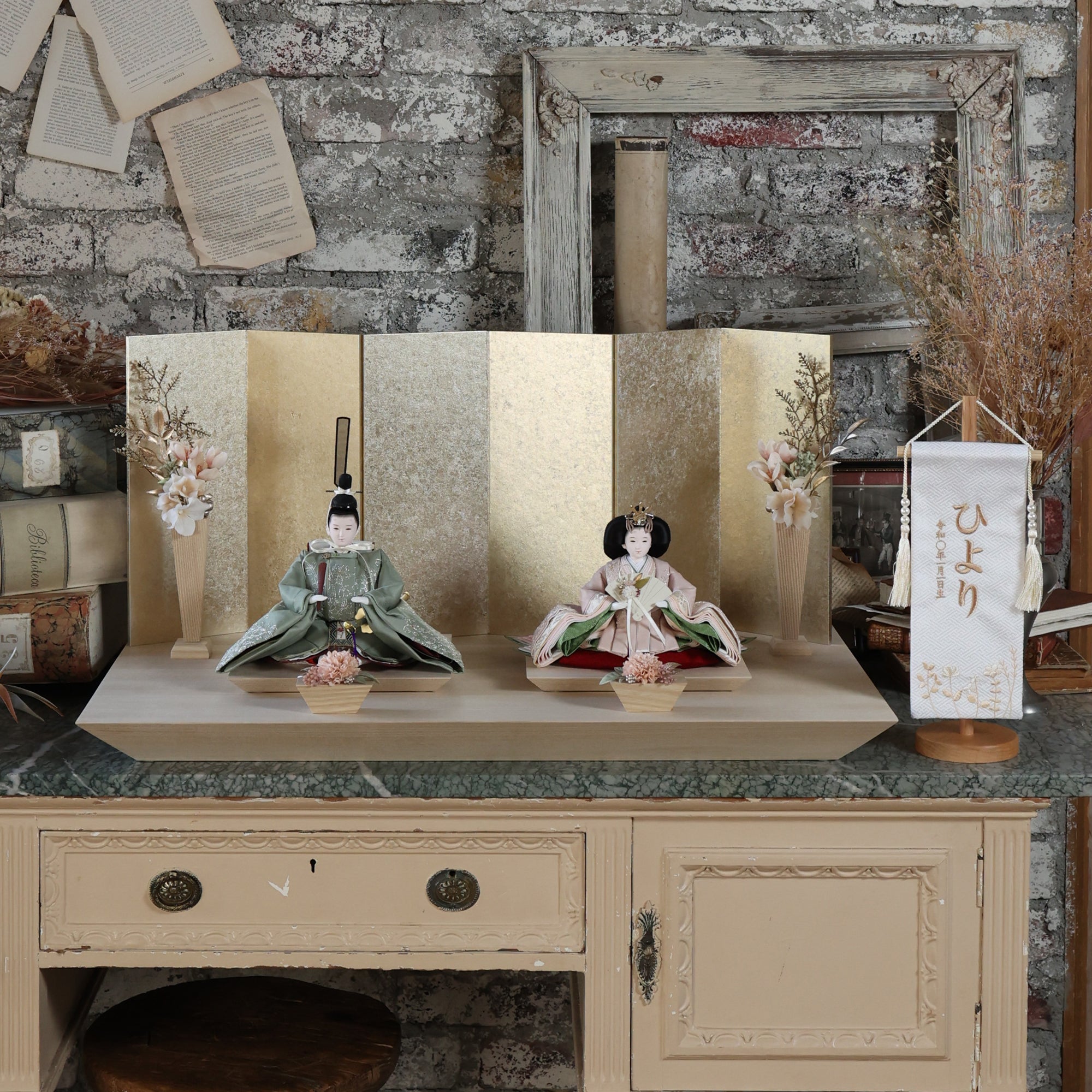 福（ウグイス×桜）　fuku｜26雛人形出し飾り