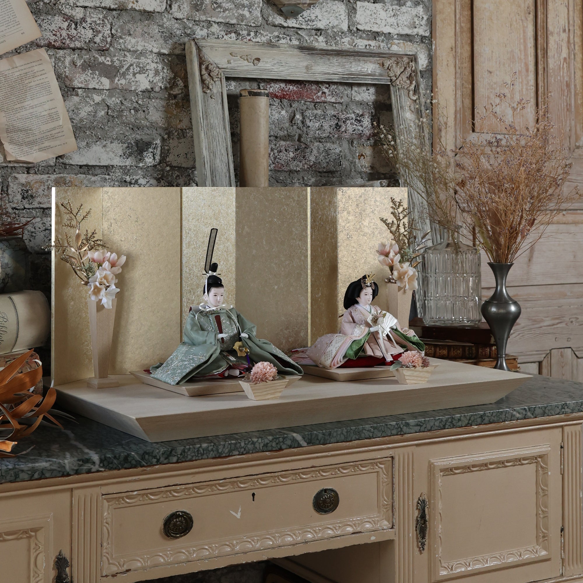 福（ウグイス×桜）　fuku｜26雛人形出し飾り