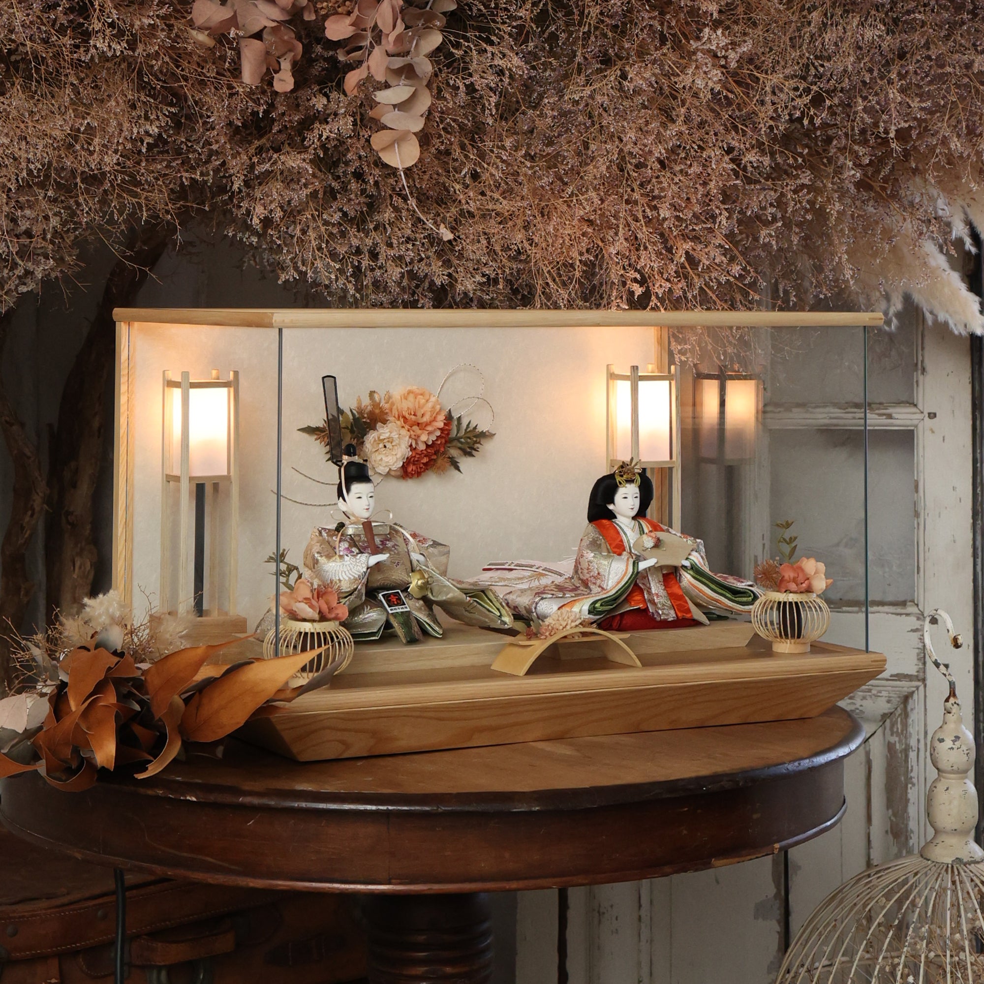 京都西陣袋帯　緋咲　hisaki｜26雛人形ケース飾り