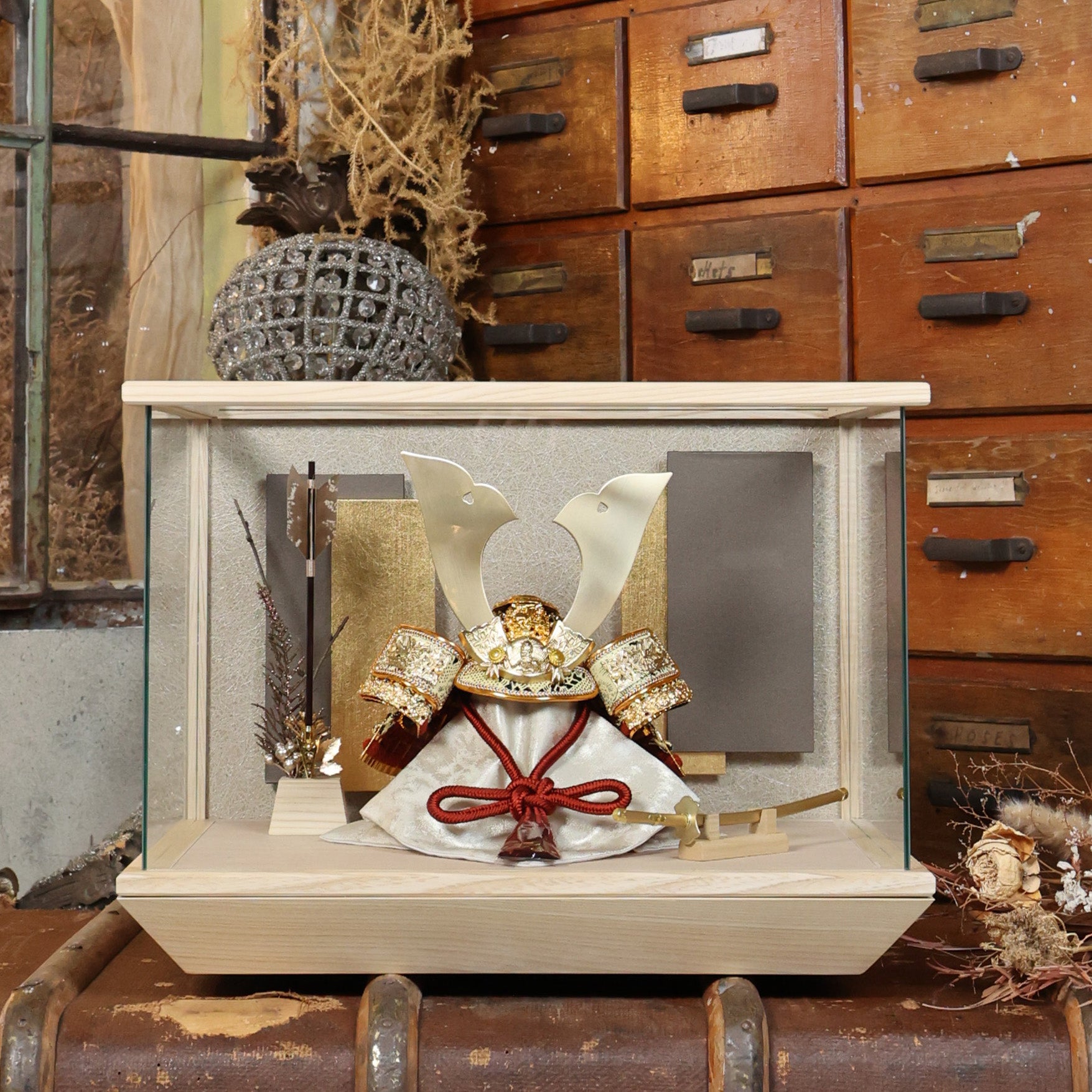 甲冑師「望月」作品　神楽　kagura｜26祈兜　ケース飾り