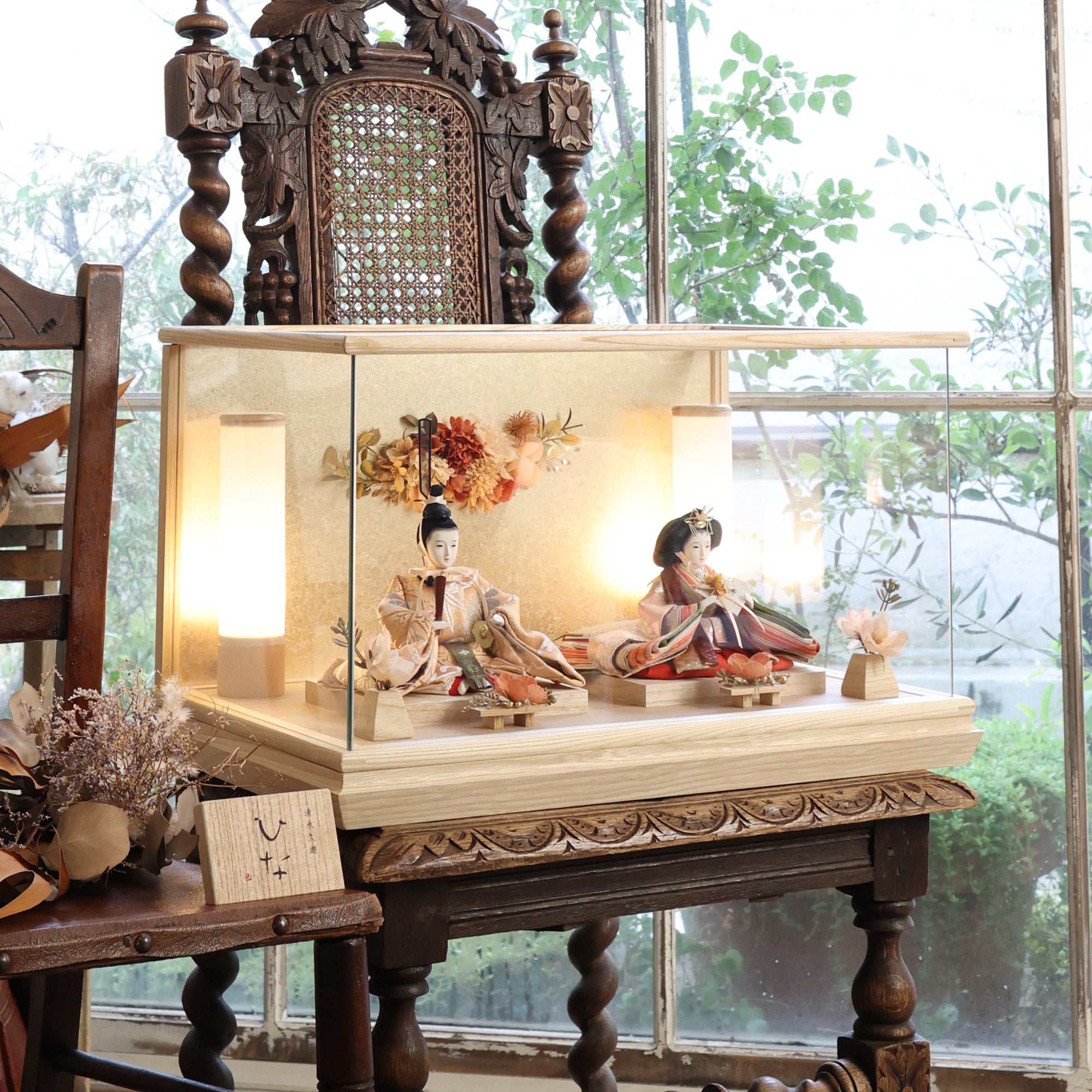 京都西陣袋帯　清水久遊作　柑香　kanka｜26雛人形ケース飾り