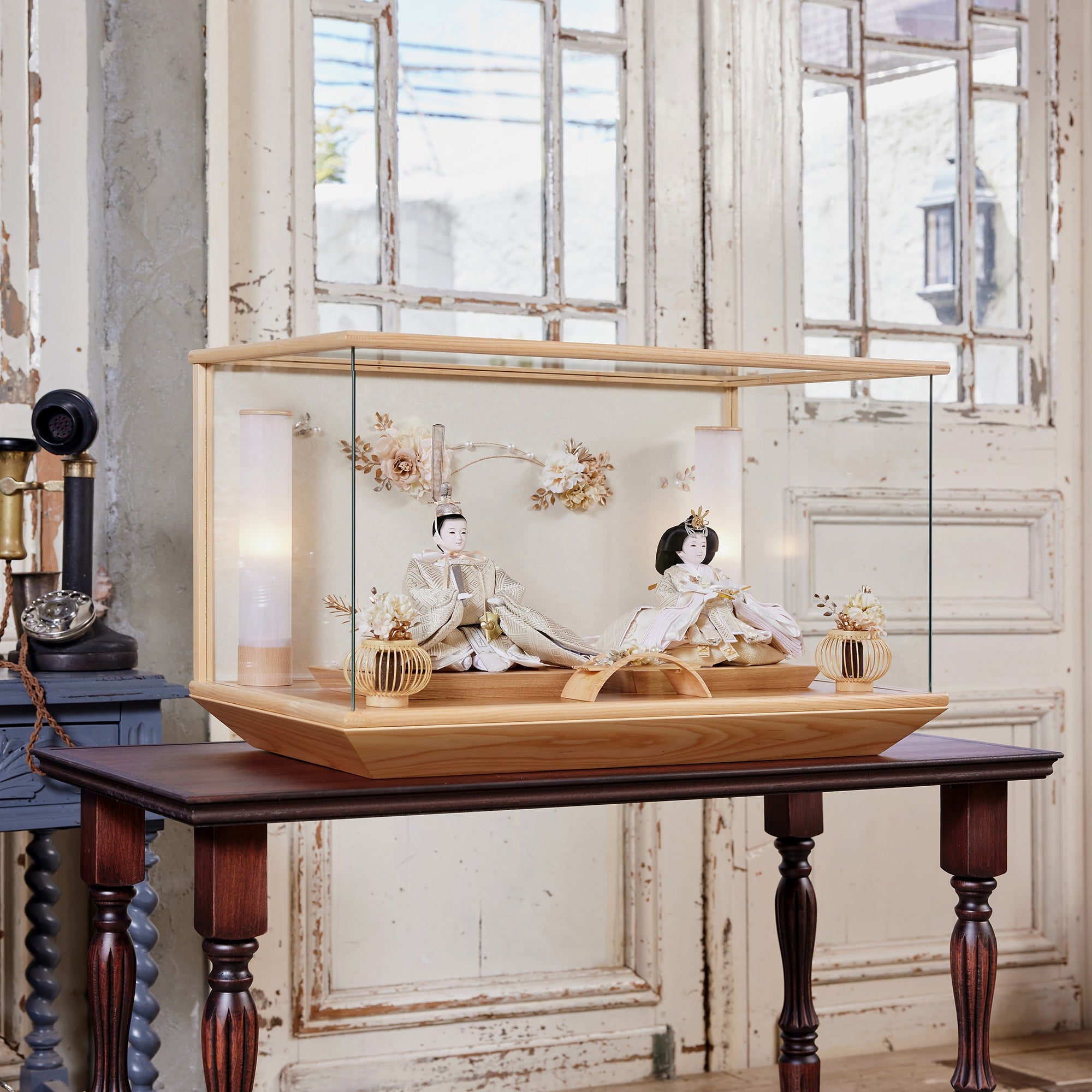 京都西陣袋帯　美月　願　mitsuki｜26雛人形ケース飾り