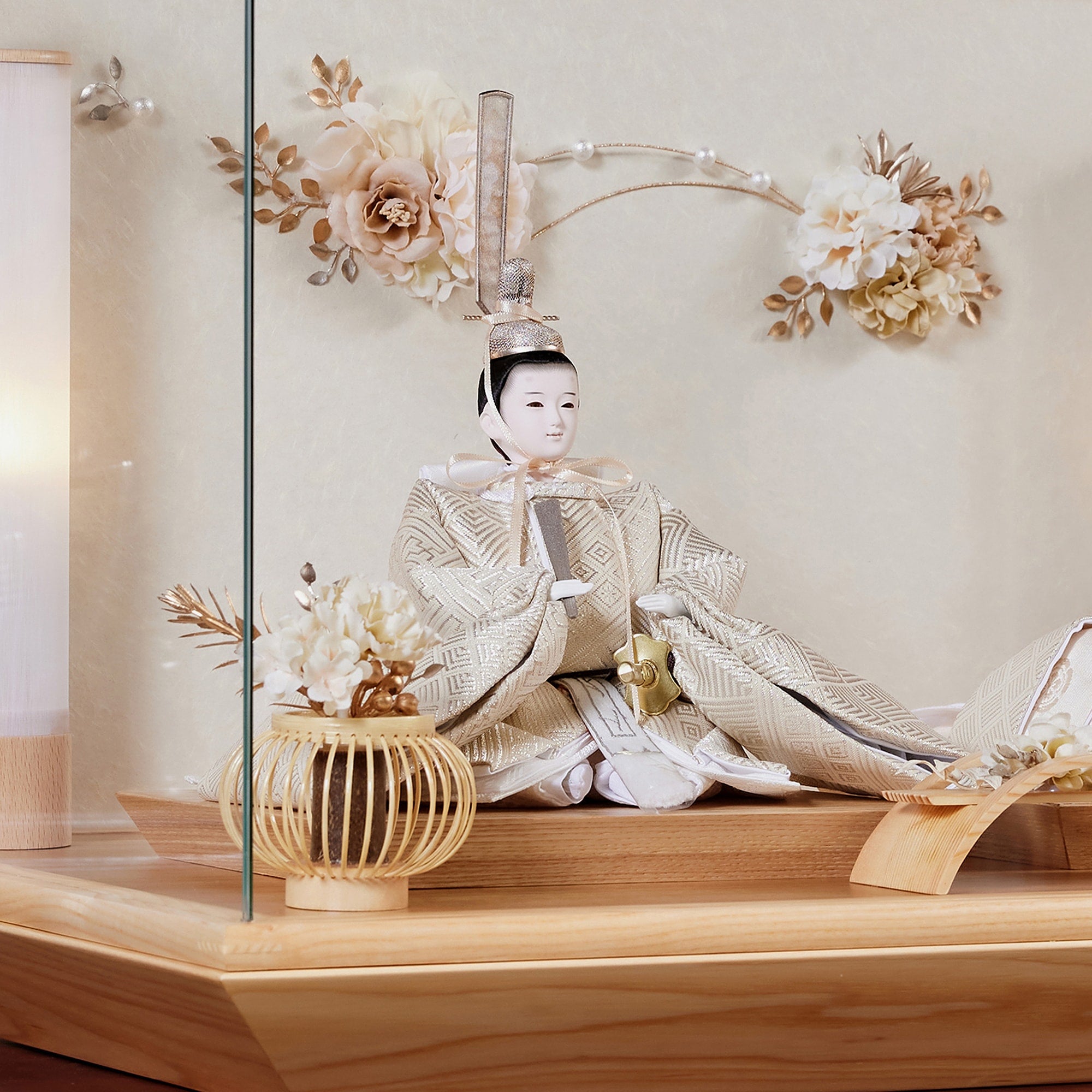 【即購入禁止】雛人形 収納飾り 春蕾 はるつぼみ たのメル便 アウトレット品 雛人形 台単品 60cm 収納飾り台 みはる収納 パール赤