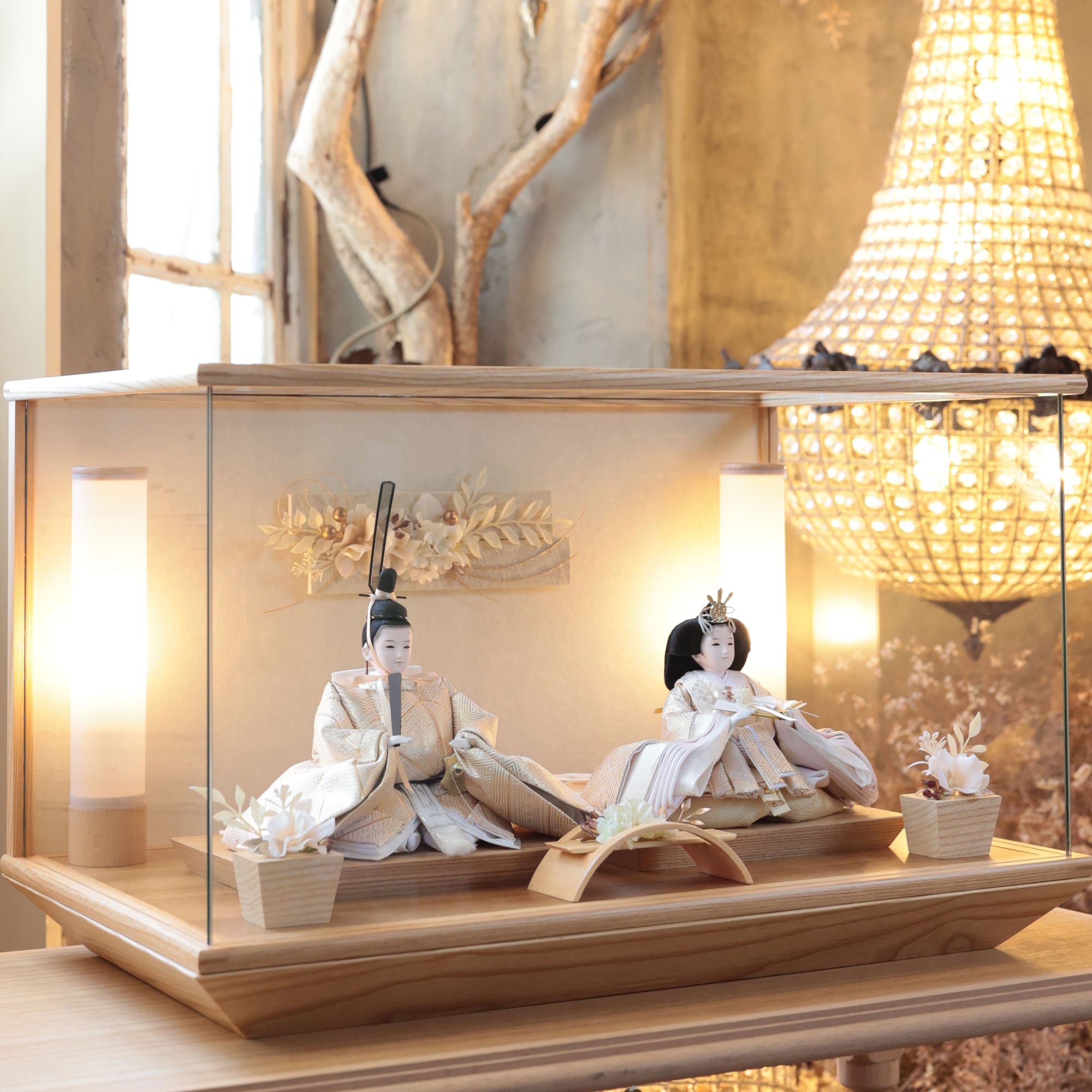 京都西陣袋帯　美月　想　mitsuki｜26雛人形ケース飾り