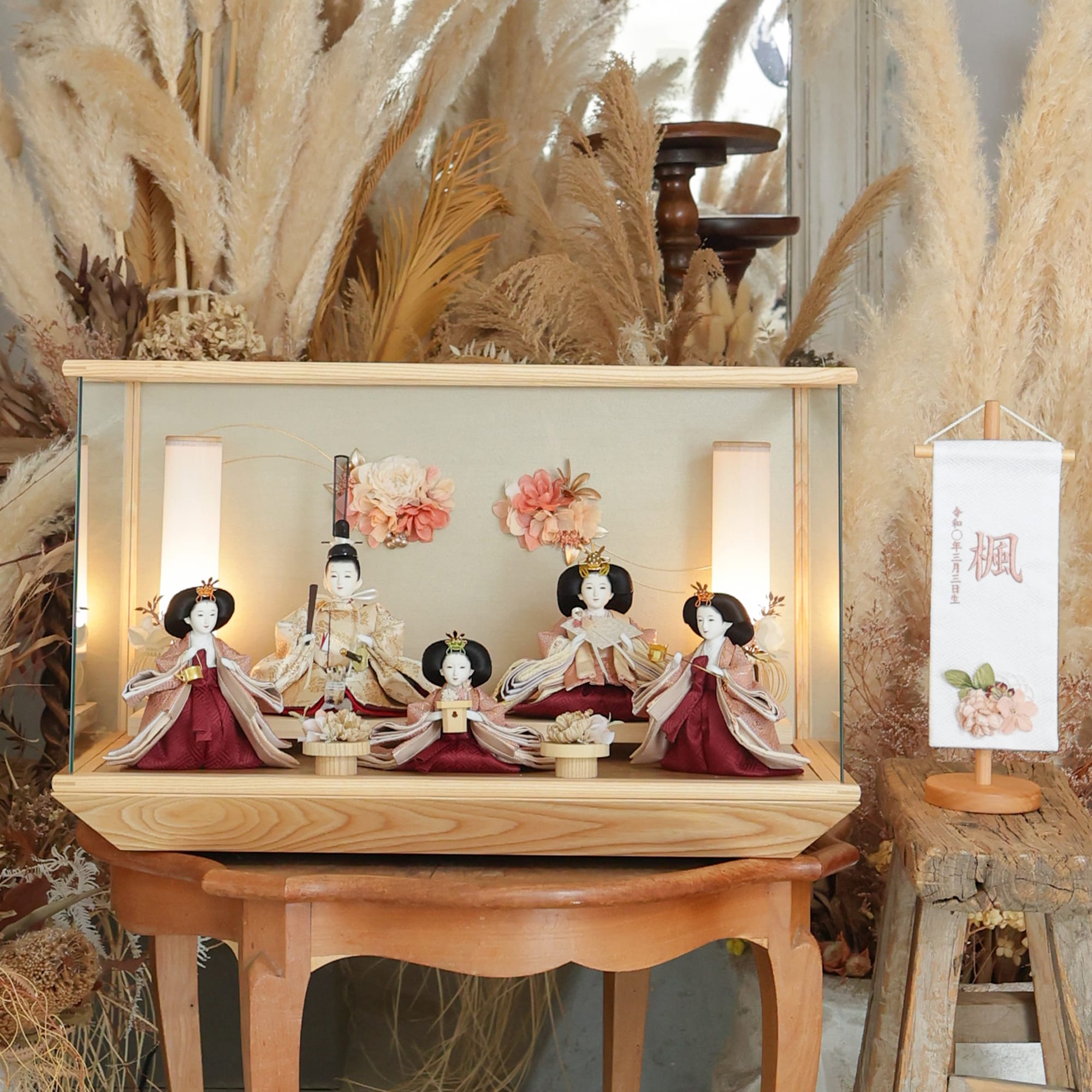 奈央　五人飾り　nao｜26雛人形ケース飾り