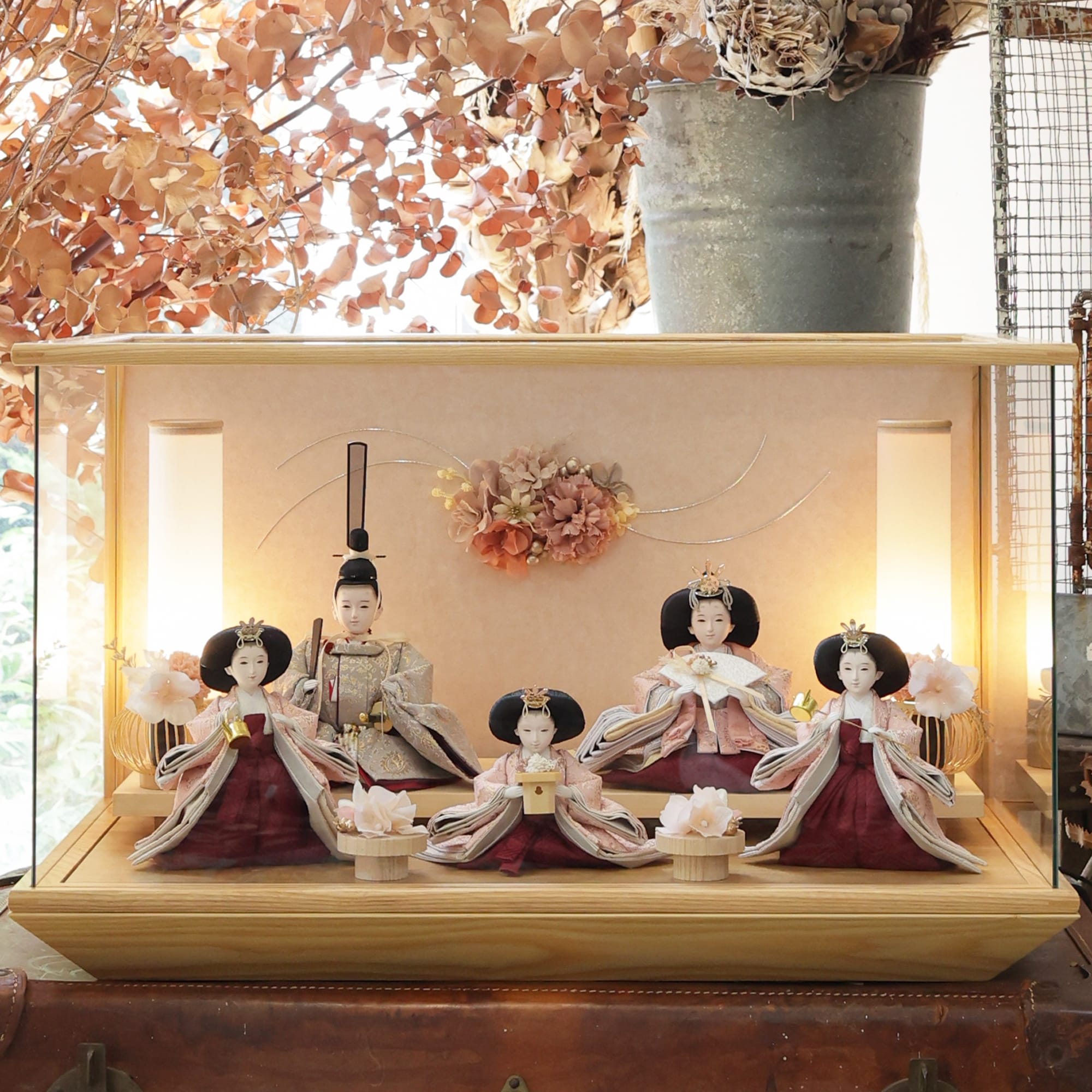 梨沙　五人飾り　risa｜26雛人形ケース飾り