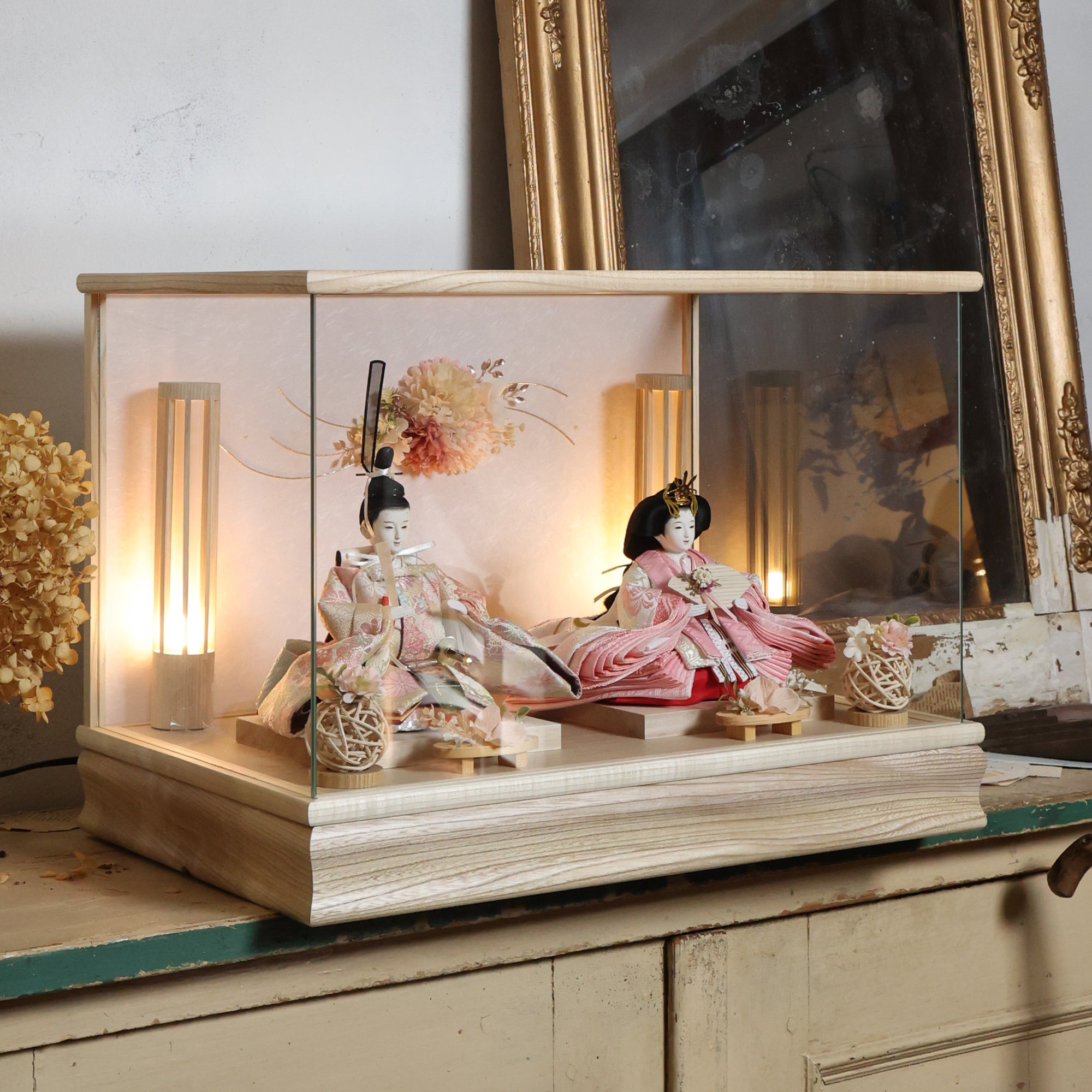 雛人形 ケース飾り 「 ガラスケース かおり2」 おしゃれ お雛様 ひな人形