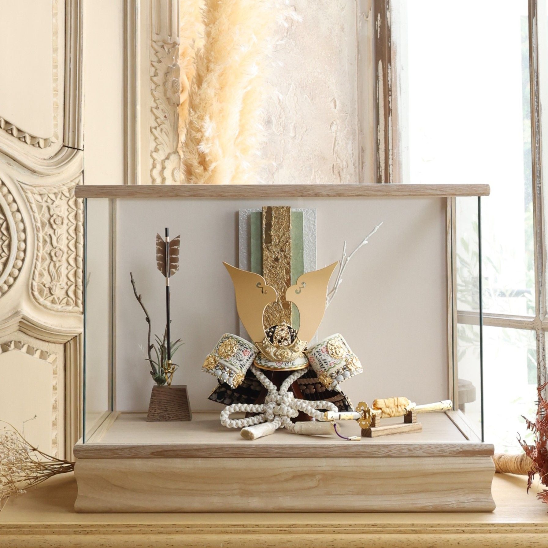 甲冑師「京都武久」作品　朔　 saku｜26祈兜　ケース飾り