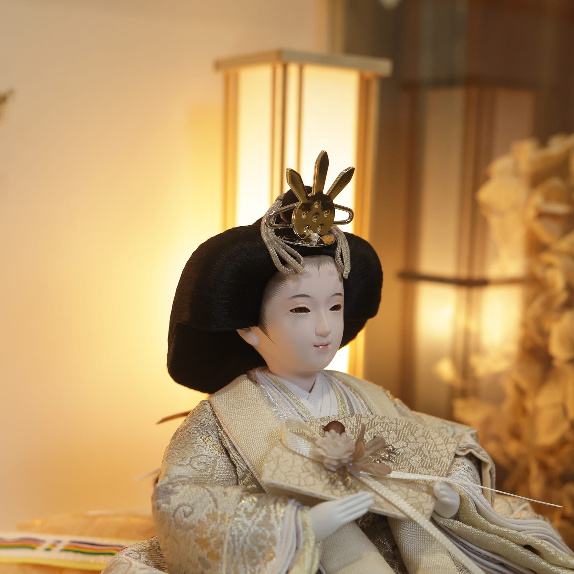 雛人形 金色衣装 黒髪 祈ドールの雛人形｜結愛｜ケース飾り ｜雛人形（ひなにんぎょう）の祈