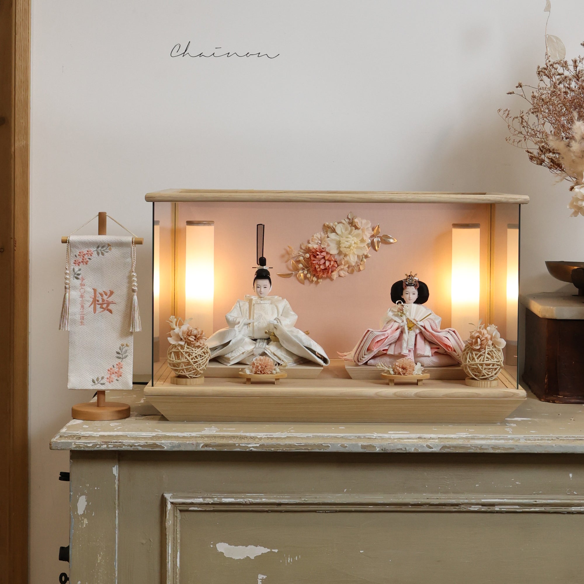 優美　願　yuubi｜26雛人形ケース飾り