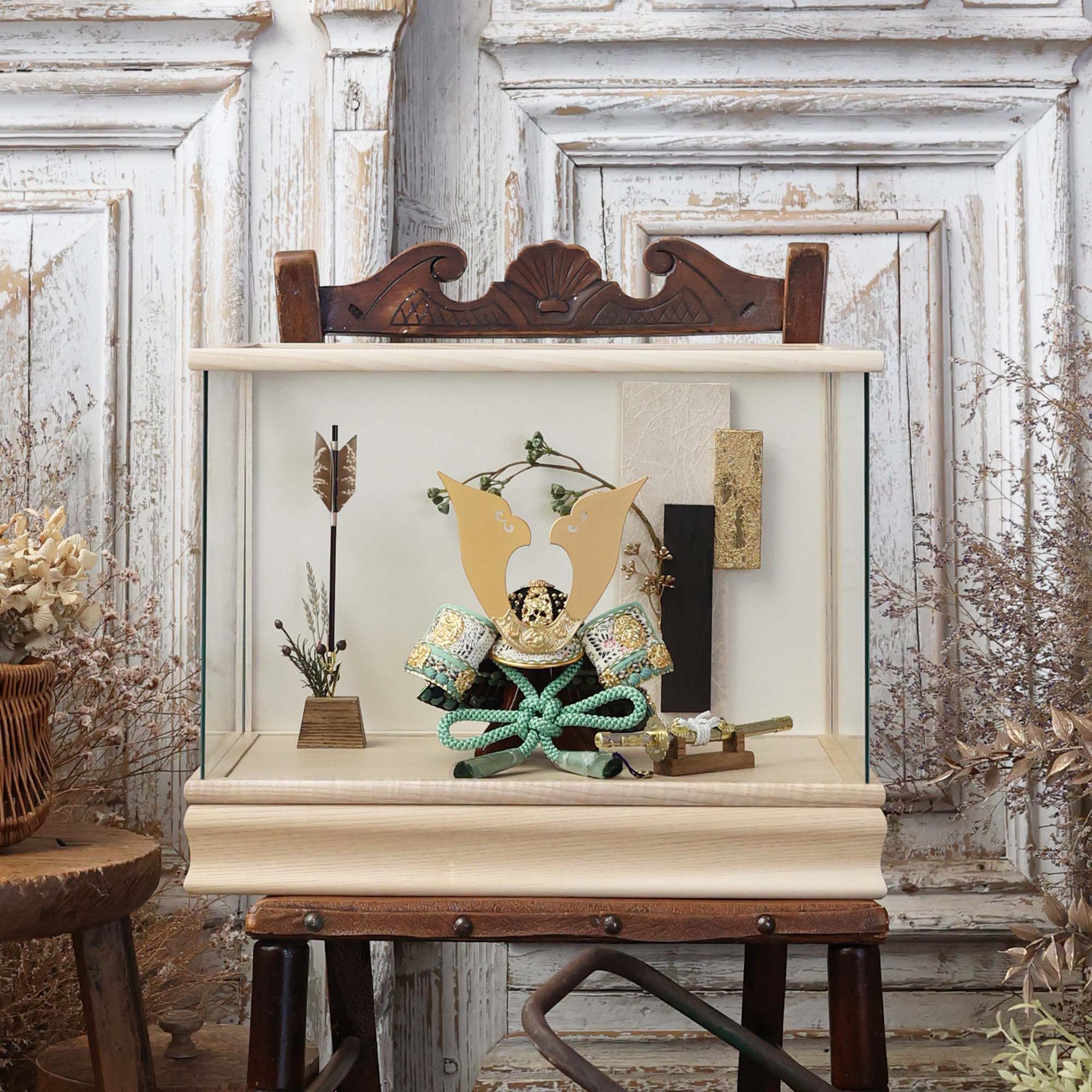 甲冑師「京都武久」作品　伊織　iori｜26祈兜　ケース飾り