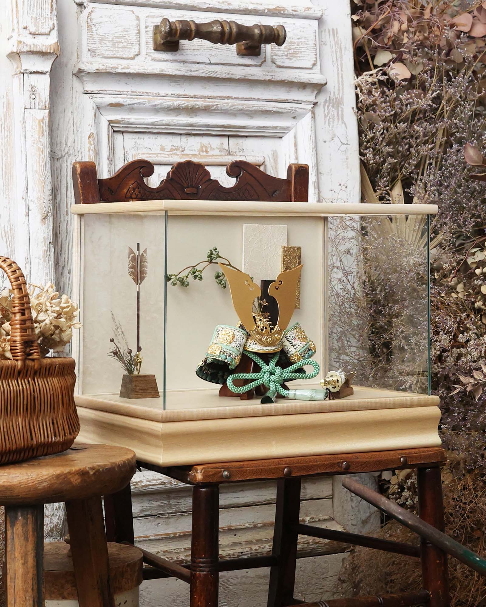 甲冑師「京都武久」作品　伊織　iori｜26祈兜　ケース飾り