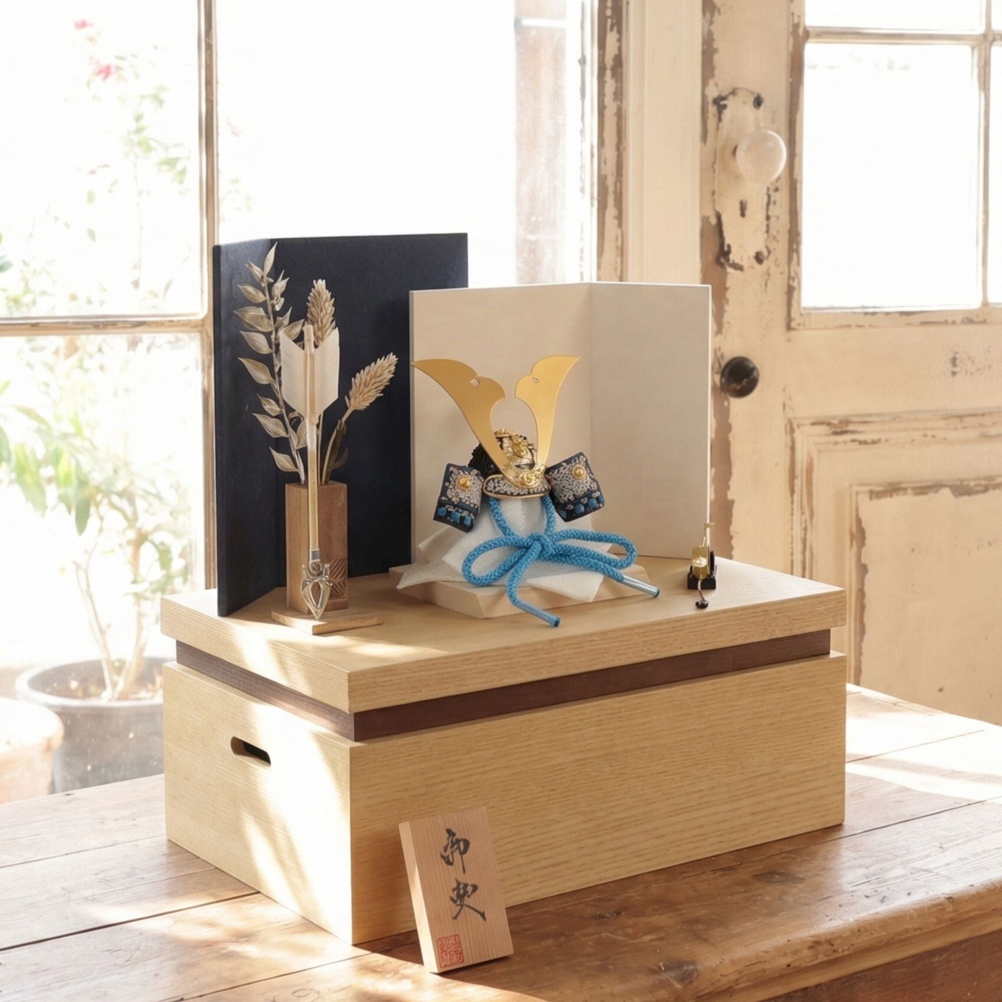 甲冑師「加藤良」作品　蒼　ao｜26祈兜　収納飾り